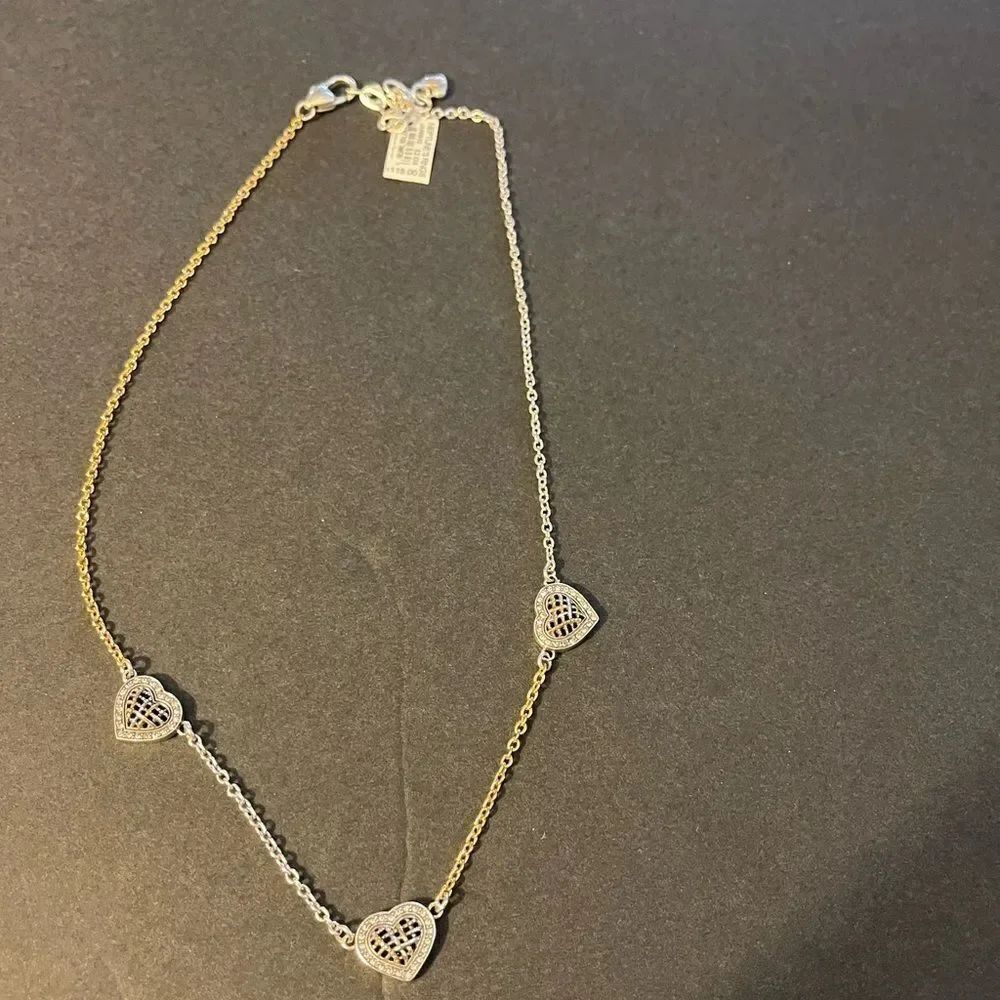 Brighton Neptune’s Rings Woven Heart Station Necklace NWT - Picture 4 of 7